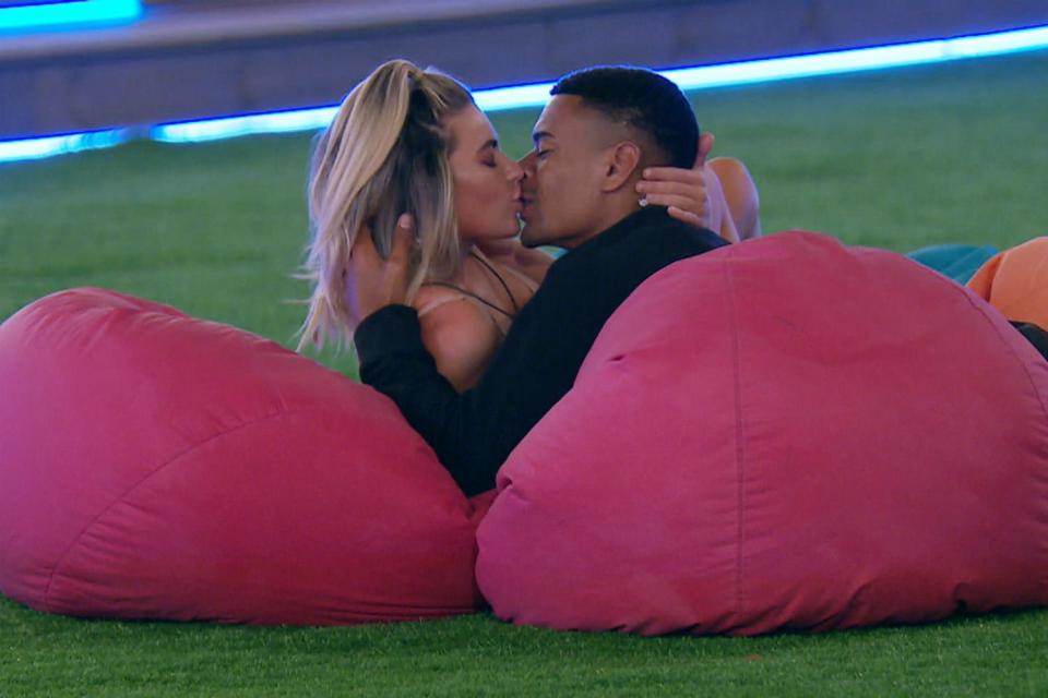 Passion: Megan Barton Hanson and Wes Nelson coupled up on the show after he ditched Laura Anderson (ITV)