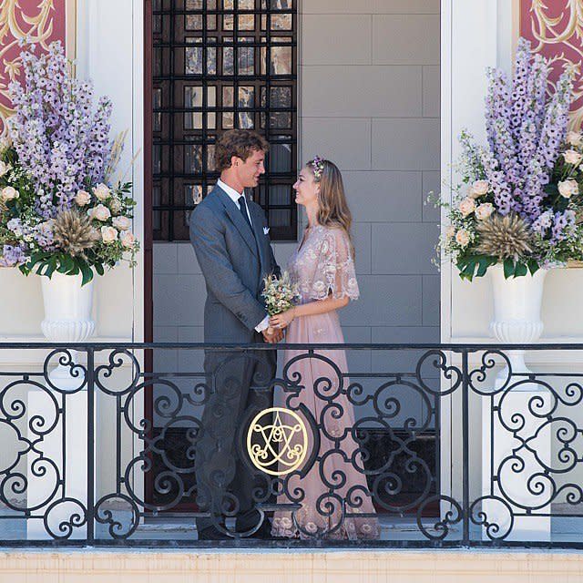 Beatrice Borromeo and Pierre Casiraghi married on July 25 during a civil ceremony at Monaco’s Pink Palace. 