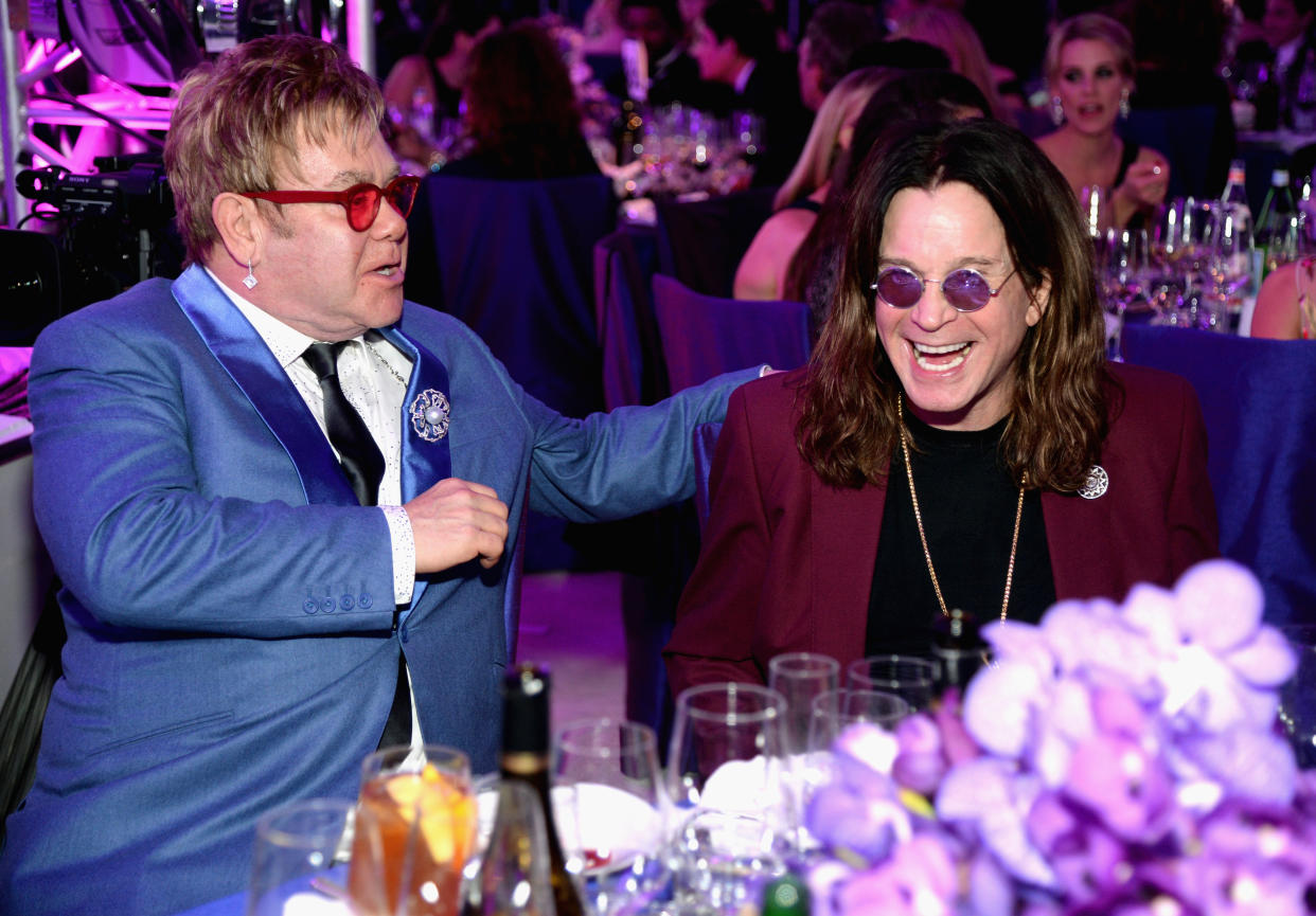 Ozzy Osbourne and Sir Elton John at the 23rd Annual Elton John AIDS Foundation Academy Awards Viewing Party in 2015. (Photo: Michael Kovac/Getty Images for EJAF)