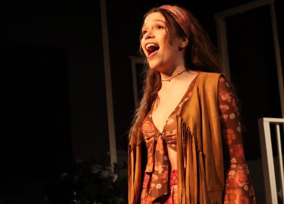 Actress Amanda Vazquez sings her heart out in "Company" at the Academy of Performing Arts.