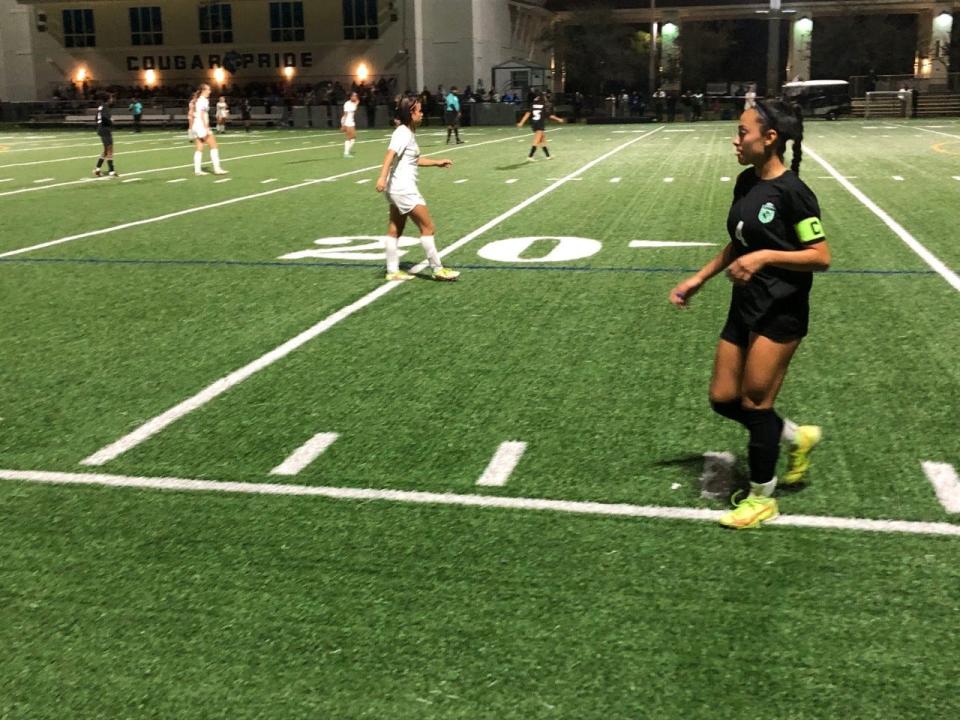 Somerset Canyons defender Valentina Guzman (right) has seen the program grow from three wins her freshman year to an 11-3-1 record this year.