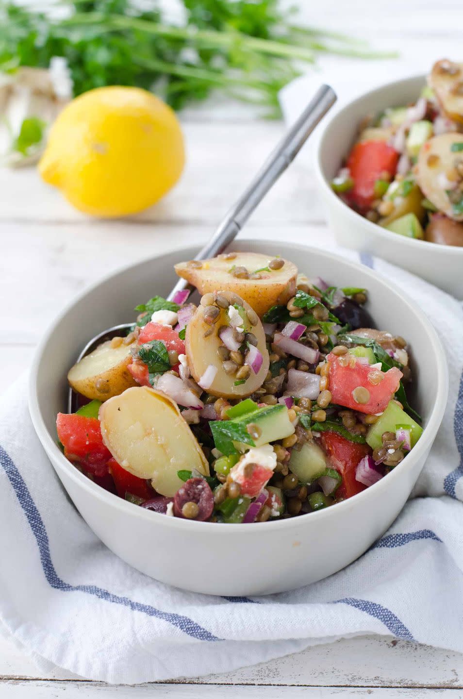 greek lentil and potato salad