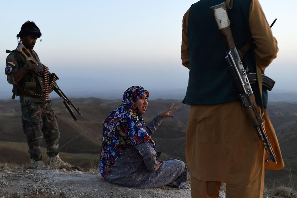 Mazari, center, on July 14.<span class="copyright">Farshad Usyan—AFP/Getty Images</span>