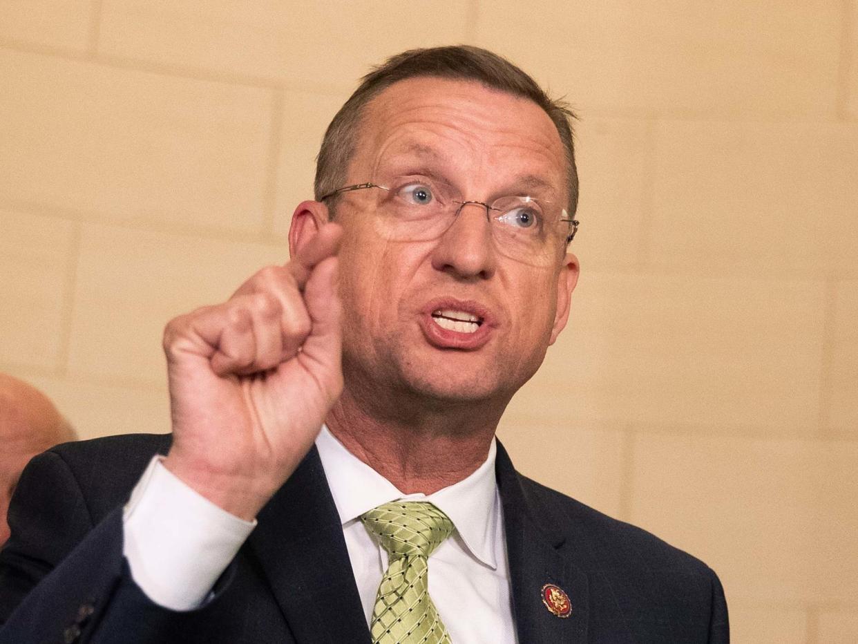 Representative Doug Collins, R-Ga, speaks to reporters at the end of a House Judiciary Committee markup: AP