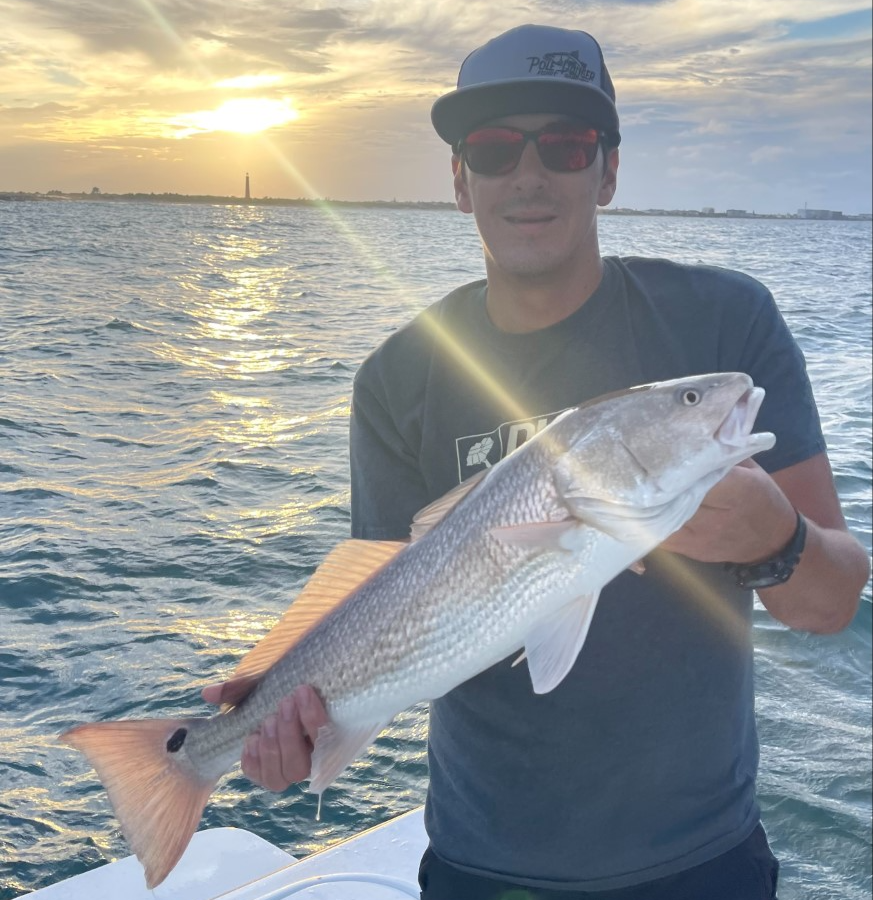 Capt. Jeff Patterson ventured outside Ponce Inlet this week and put Cole Beynon Jr. on this nice redfish as the sun was setting.