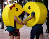 <p><b>Icona popolare</b>. Dalla sua uscita, Pac-Man è diventato subito un’icona popolare. Sono stati venduti un’infinità di prodotti di merchandising legati al videogioco. (Photo by Frazer Harrison/Getty Images) </p>