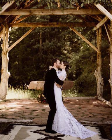 Cedar & Pines Photography Charlie McDowell and Lily Collins on their wedding day, Sept. 4, 2021