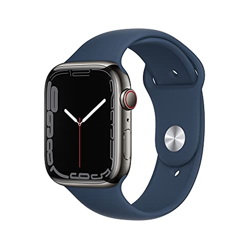 Apple Watch Series 7 [GPS + Cellular 45mm] Smart Watch w/Graphite Stainless Steel Case with Aby…