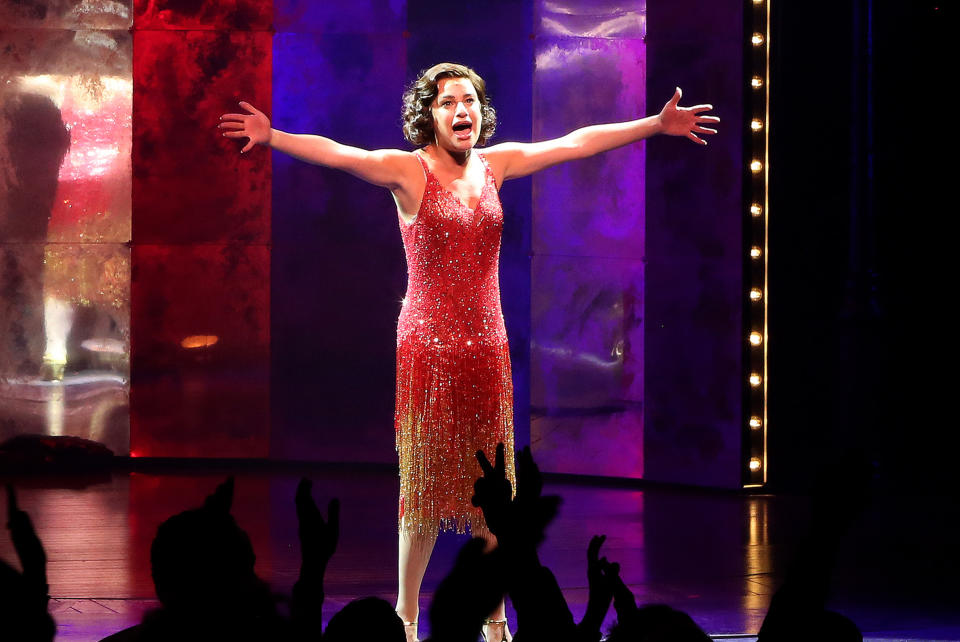 Lea Michele in Funny Girl. (Bruce Glikas / @broadwaybruce_ for @funnygirlbway)