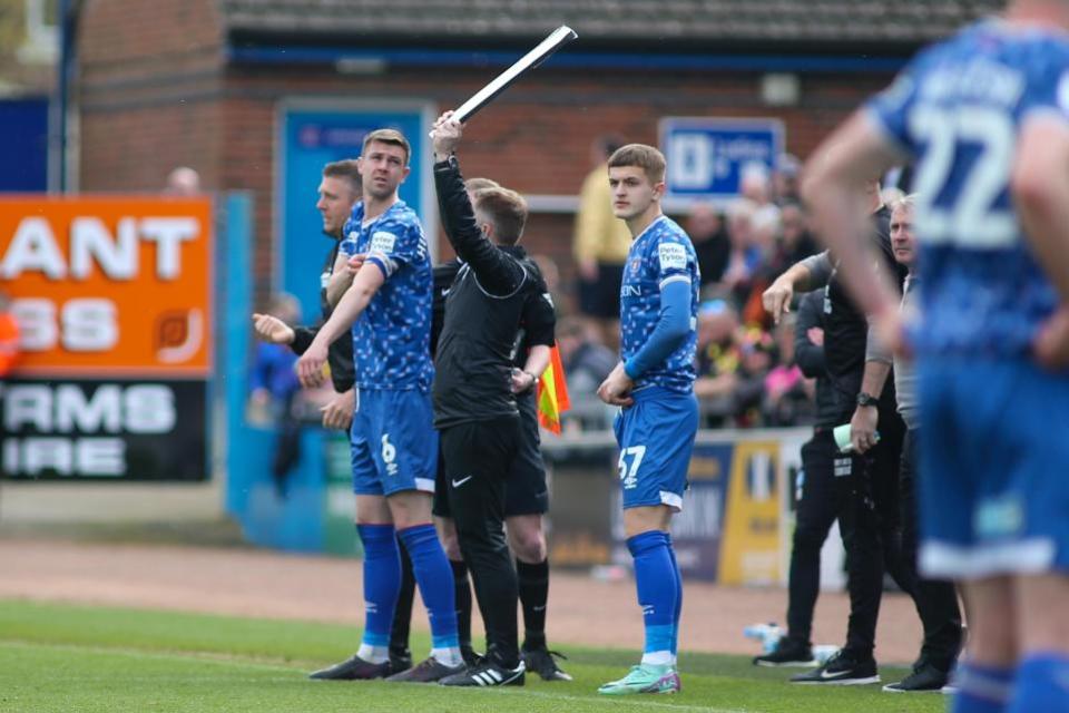 News and Star: Anton Dudik, right, came off the bench against Wycombe