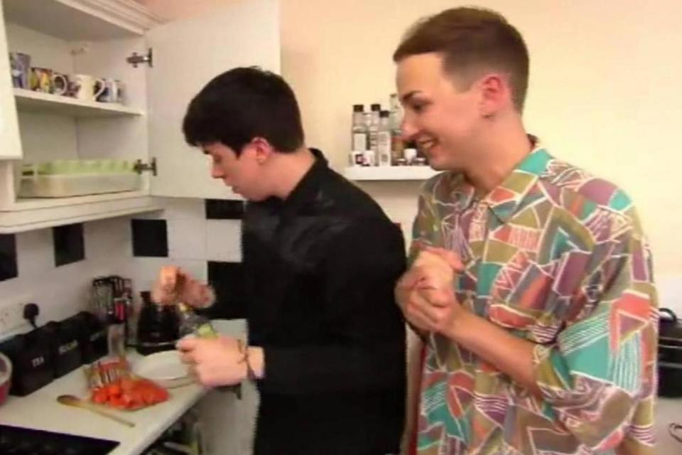 'Iconic': Martyn, right, appearing on Come Dine With Me in 2014