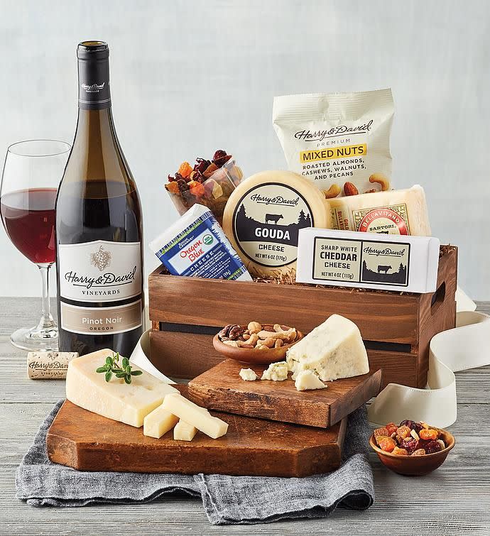 Gourmet Cheese Gift with Wine