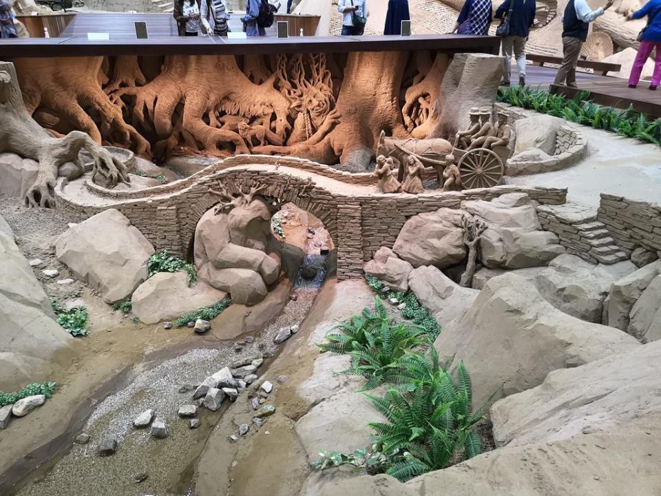 The current exhibition at the Sand Museum features Scandinavian folklore. See the troll under the bridge?