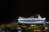 <p>Fireworks explode during the Closing Ceremony 2016 Olympic Games at Maracana Stadium on August 21, 2016 in Rio de Janeiro, Brazil. (Photo by Buda Mendes/Getty Images) </p>