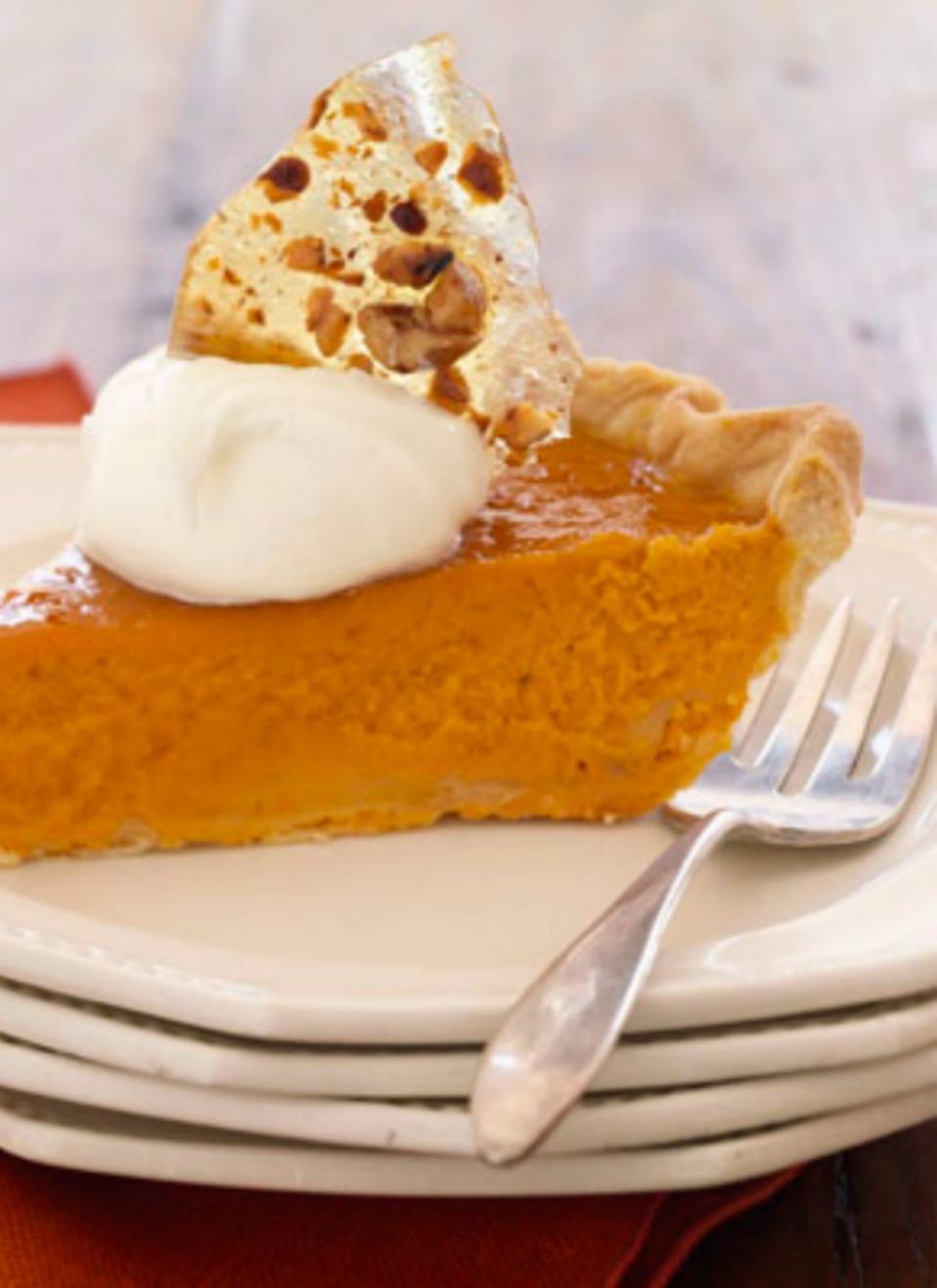 Pumpkin Pie with Pecan Brittle