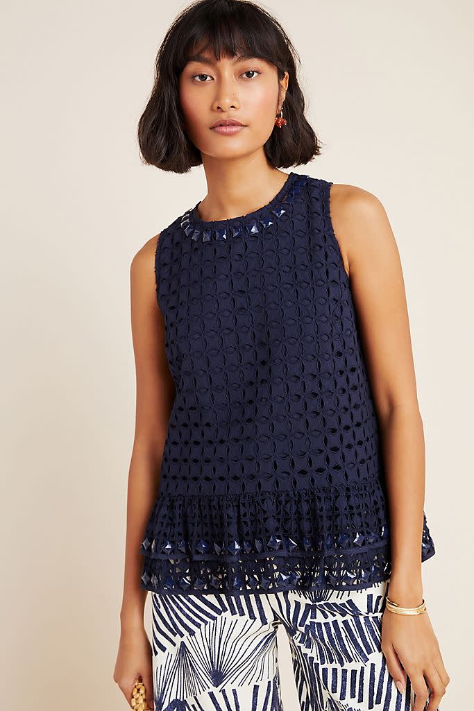 Monika Beaded Eyelet Blouse