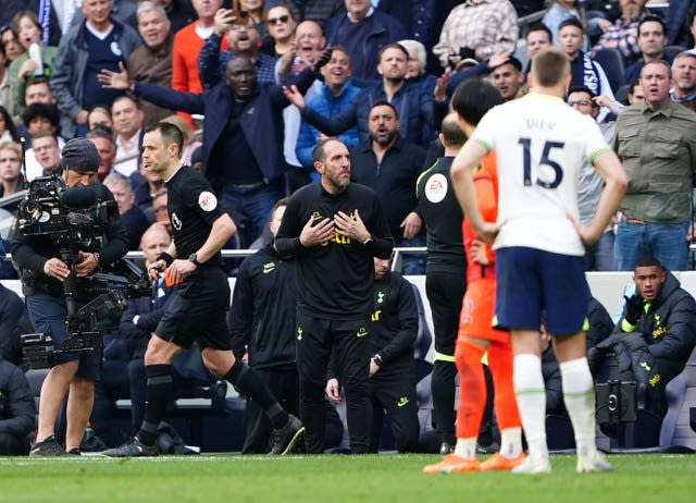 Cristian Stellini was shown a red card