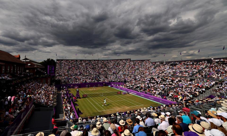 <span>Action from Centre Court at Queen’s last year. There has not been a women’s tournament at the west London venue since 1973. </span><span>Photograph: Clive Brunskill/Getty Images</span>