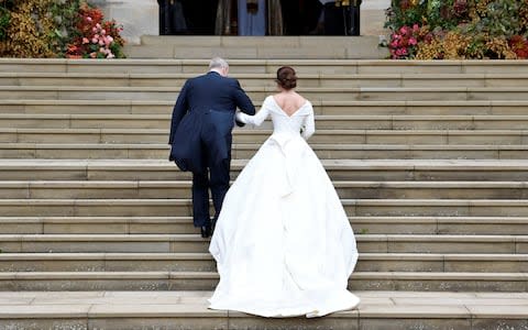 Princess Eugenie's dress - Credit: Reuters