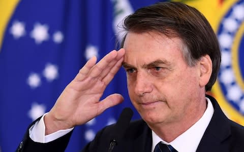 His father, president Jair Bolsonaro, has been accused of nepotism - Credit: AFP