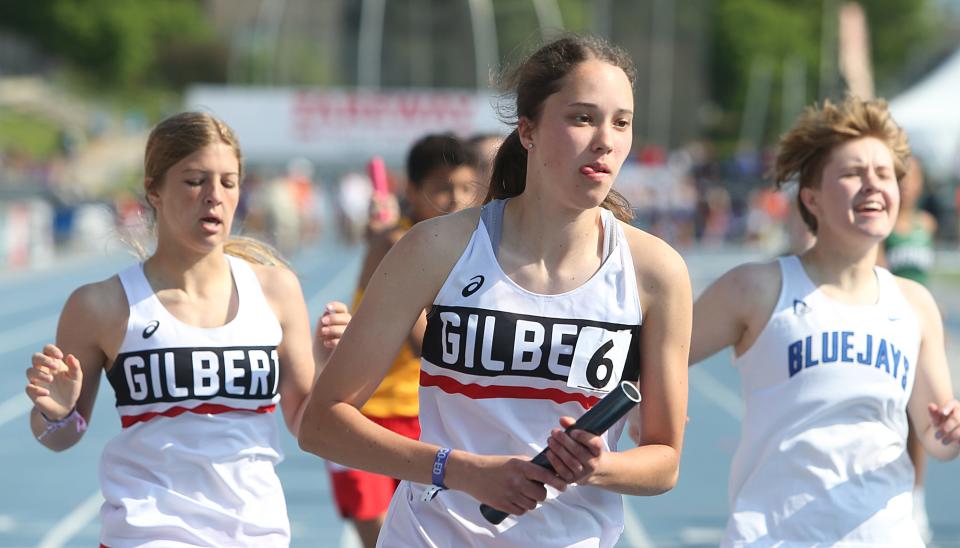 Laurel Mizerak helped the Gilbert girls track and field team place fifth in the 3A 4x400 and she took 15th in the open 400 at state last season.