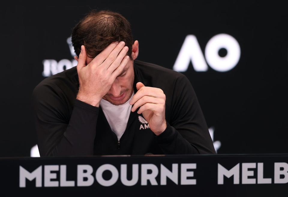 A despondent Murray at the after-match press call (Getty Images)