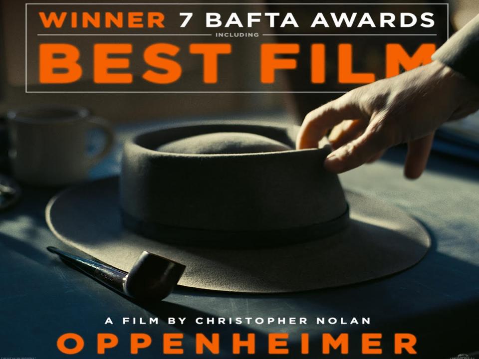 電影奧本海默在三月奧斯卡頒獎前再傳捷報，勇奪英國影藝學院電影獎七項大獎。
