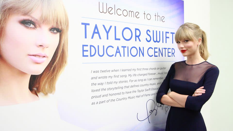 Swift donated $4 million to build the music education center at the Country Music Hall of Fame and Museum. - Royce DeGrie/TAS/Getty Images