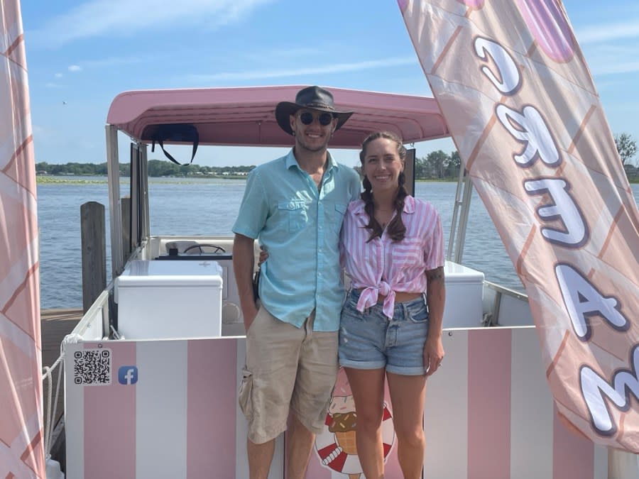 Co-owners of Ice Cream Afloat Isaiah Kinney and Megan Ward.