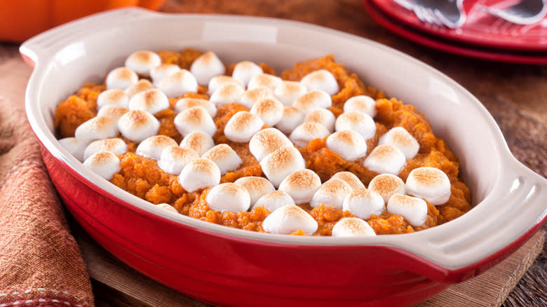 Sweet potato casserole with marshmallows