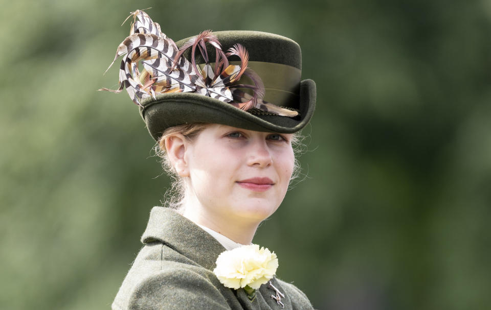 WINDSOR, ENGLAND - JULY 4: Lady Louise Windsor takes part in 'The Champagne Laurent-Perrier Meet of the British Driving Society during the Royal Windsor Horse Show 2021 at Windsor Castle on July 4, 2021 in Windsor, England. (Photo by Mark Cuthbert/UK Press via Getty Images)