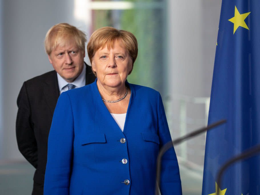 Der britische Premierminister Boris Johnson trifft Bundeskanzlerin Angela Merkel in Berlin, 21. August 2019