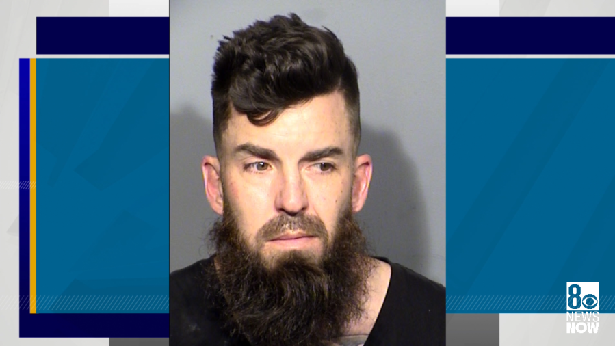 <em>Philip Erwin faces charges of DUI, driving more than 31 miles over the speed limit and driving with a revoked license for DUI, among other charges, documents said. (LVMPD/KLAS)</em>