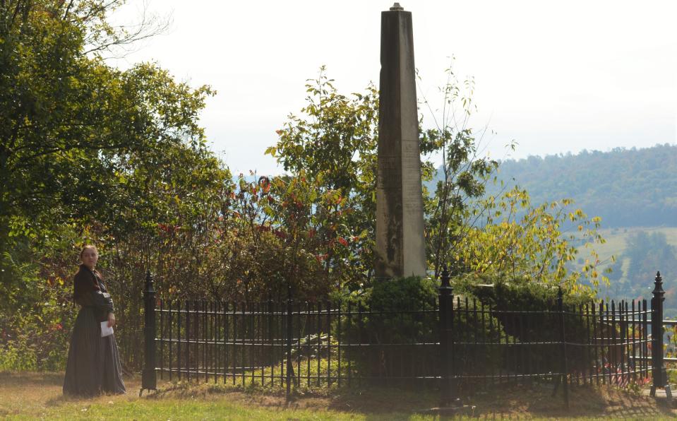 The Sa-Sa-Nah Loft memorial is located in Evergreen Cemetery, with Loft portrayer as part of Walk Among the Dead.