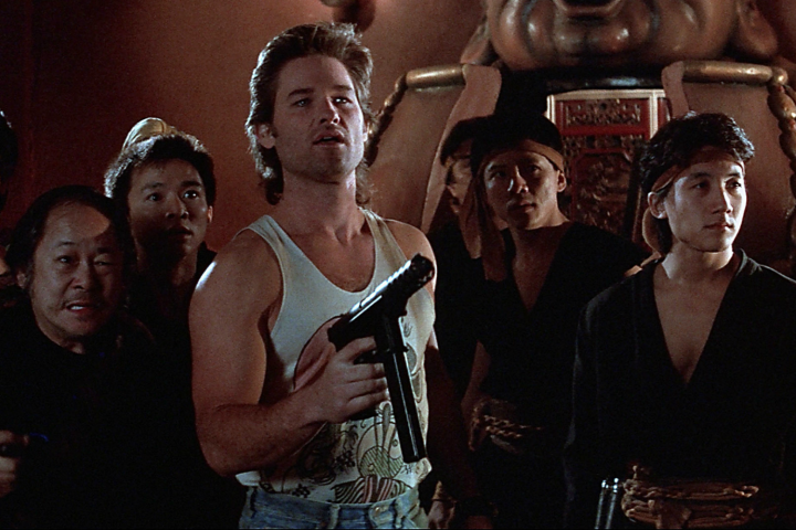 Man points his gun in Big Trouble in Little China.
