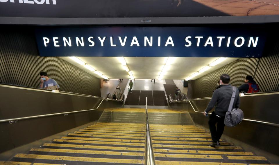 As opposed to the thousands of commuters that crowded into Penn Station during the afternoon rush hour before there COVID-19 pandemic, the terminal was far quieter at the height of rush hour Oct. 28, 2020.
