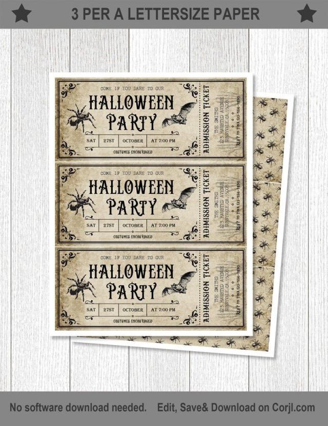 EDITABLE Vintage Halloween Invitation  Halloween Invitations –  OhHappyPrintables