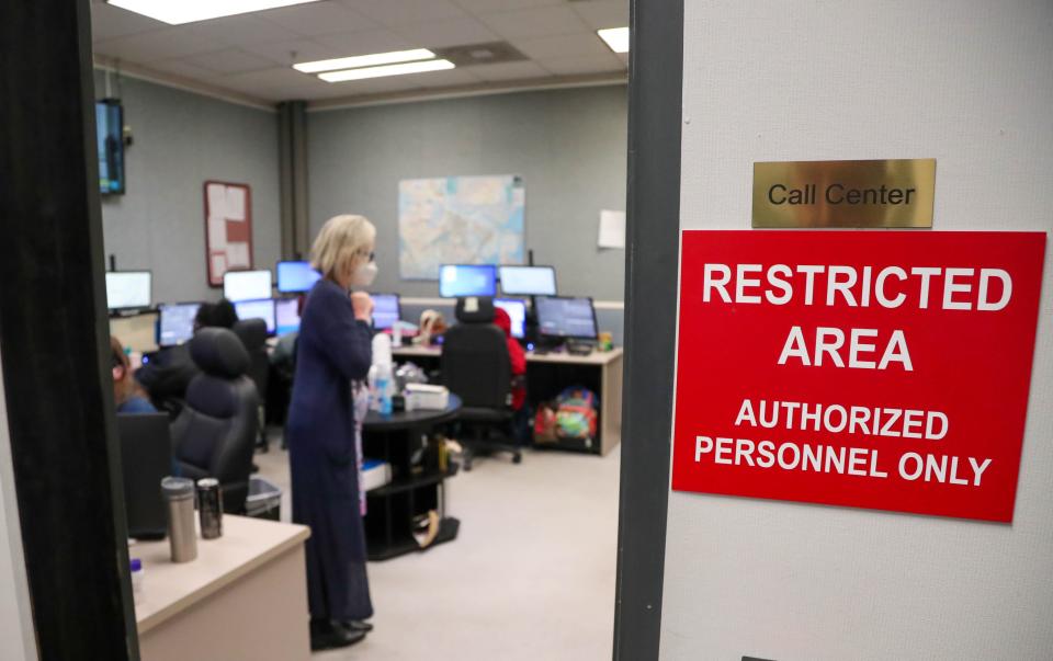 Operators work inside the Chatham County 911 Call Center on Tuesday, February 20, 2024.