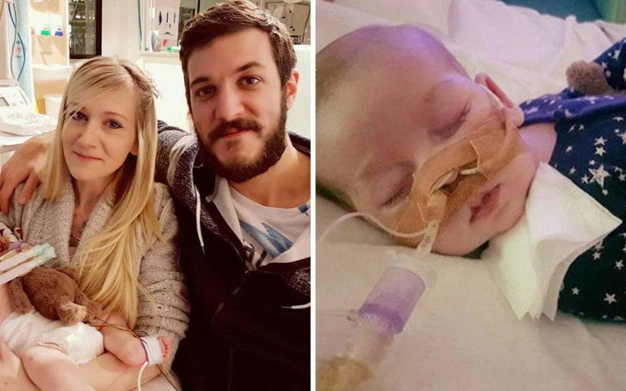 Connie Yates and Chris Gard, parents of terminally-ill 10-month-old Charlie Gard - PA