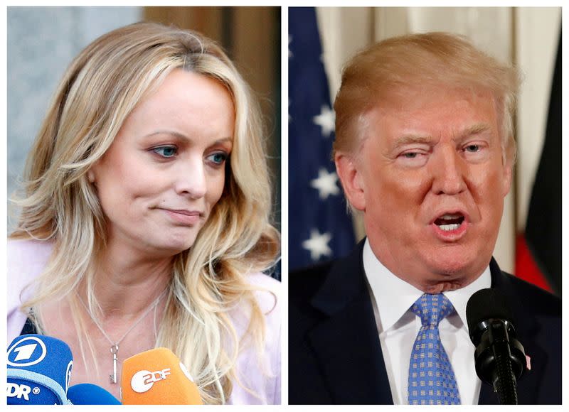 Una foto combinada de Stephanie Clifford, también conocida como Stormy Daniels y el expresidente de Estados Unidos, Donald Trump.