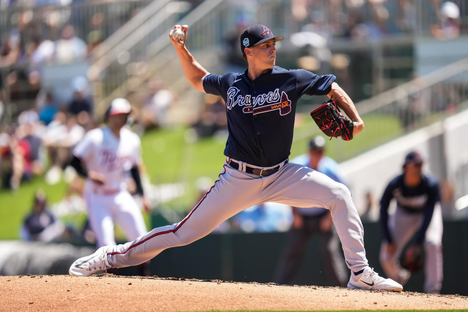 亞特蘭大勇士投手Kyle Wright在2023 MLB球季前就受傷勢困擾。（Photo by Brace Hemmelgarn/Minnesota Twins/Getty Images）