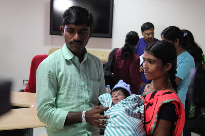 The baby with mum Lalitamma and dad Chennabasava (SWNS) 