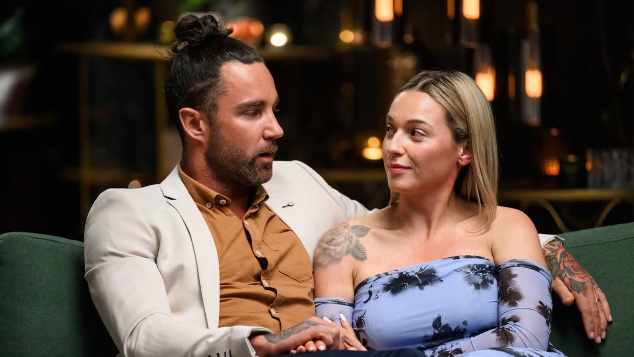 Tori and Jack at the first commitment ceremony on Married at First Sight Australia 