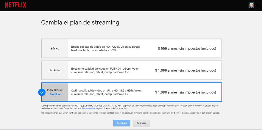 Los precios de Netflix desde abril de 2023.