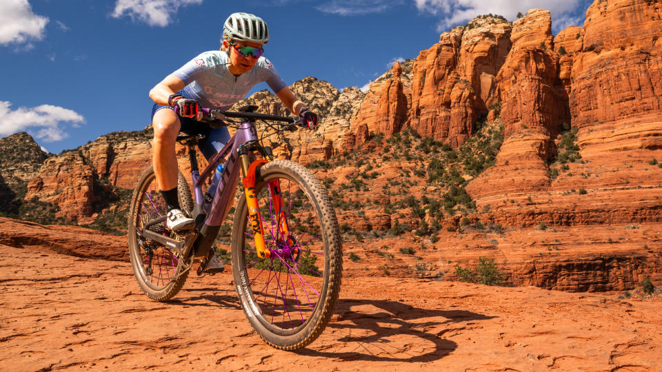 Industry Nine SOLix mountain bike wheelset being ridden in the desert