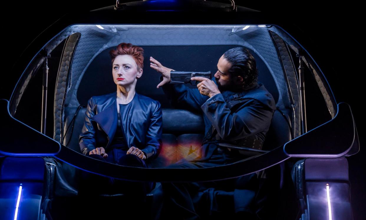 <span>A vortex of sound and light … Jodie McNee and Ricardo Castro in Minority Report at Lyric Hammersmith, London.</span><span>Photograph: Tristram Kenton/The Guardian</span>