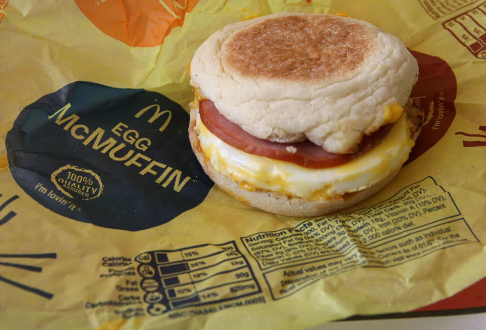 An egg McMuffin from McDonald's