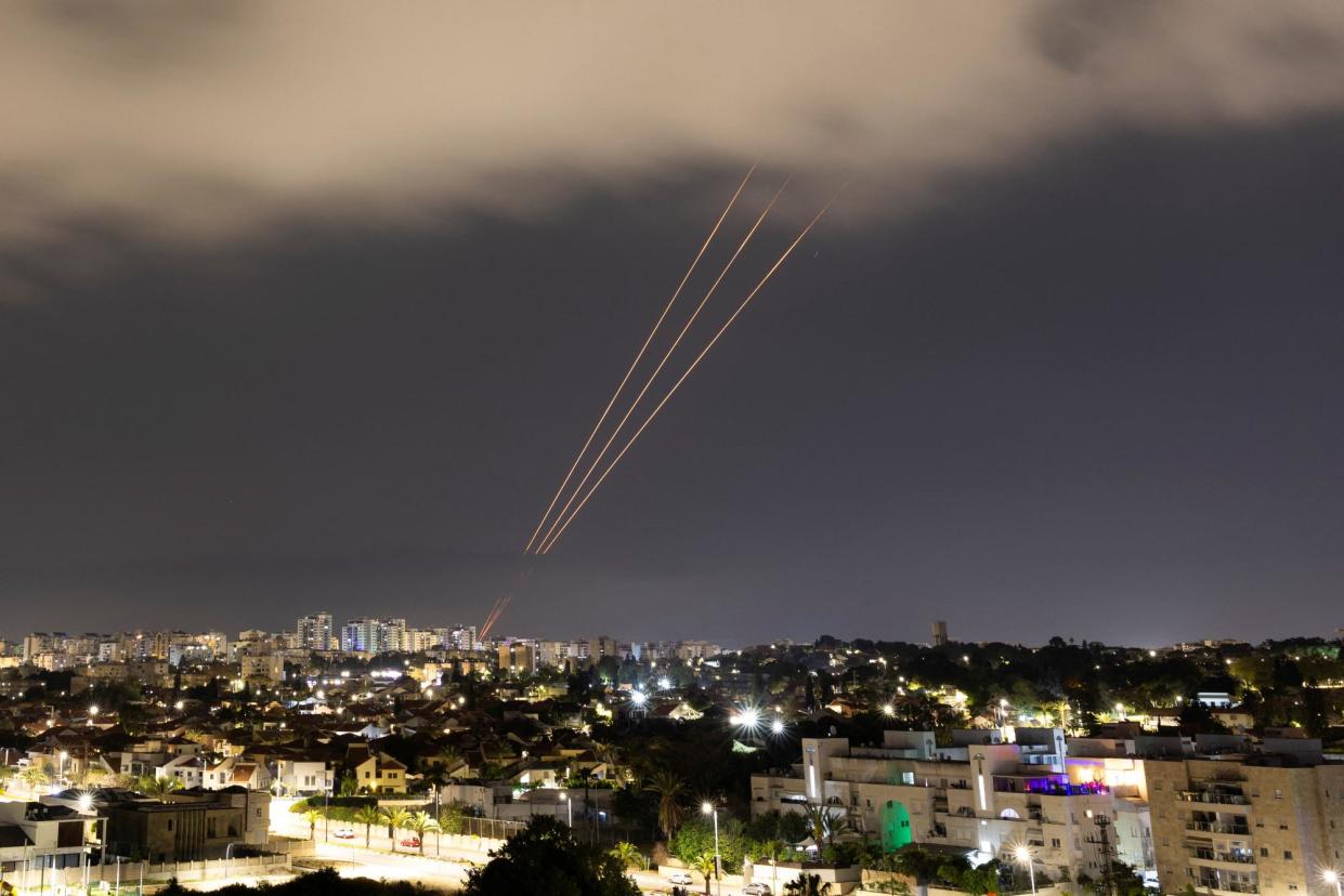 <span>An anti-missile system as seen from Ashkelon, Israel.</span><span>Photograph: Amir Cohen/Reuters</span>