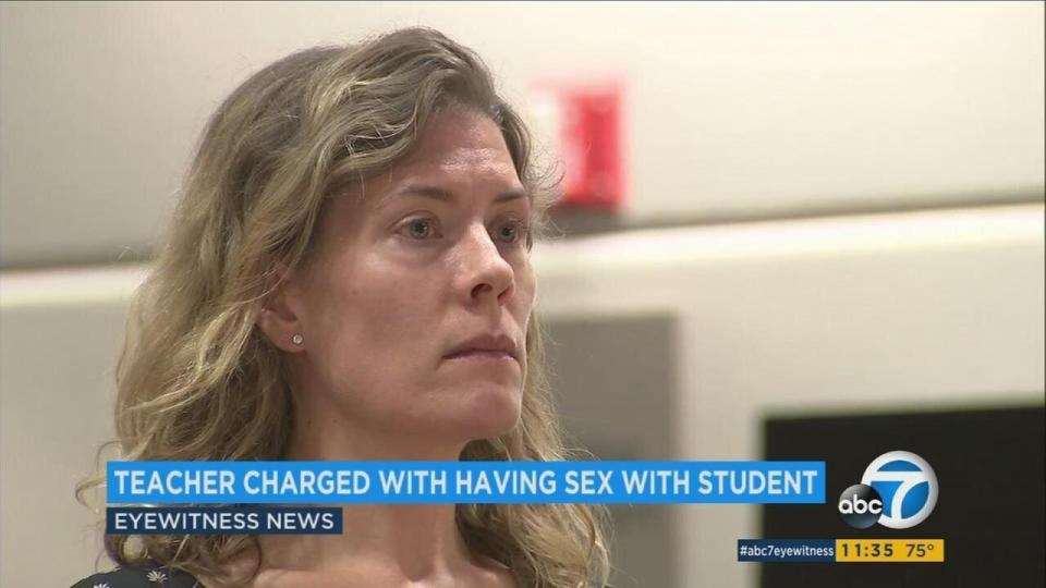 Aimee Palmitessa, a former teacher at Brentwood School, pleaded guilty to three felony counts of unlawful sexual intercourse with a minor. (Photo: KABC – Los Angeles)