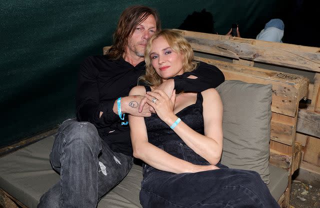 <p>Kevin Mazur/Getty Images for Global Citizen</p> Norman Reedus and Diane Kruger in June 2023.